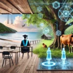 Graduation by the Sea with Digital Cow - Reflective Learning Scene