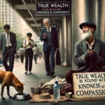 True Wealth in Kindness - Thoughtful City Beggar Scene